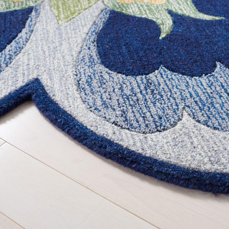 Novelty NOV103 Hand Tufted Area Rug - Blue/Grey - 5' round - Safavieh.