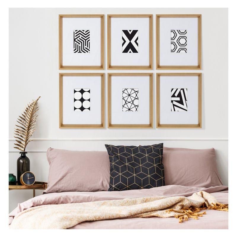 Modern Abstract Geometric 6-Piece Black & White Art Print Set