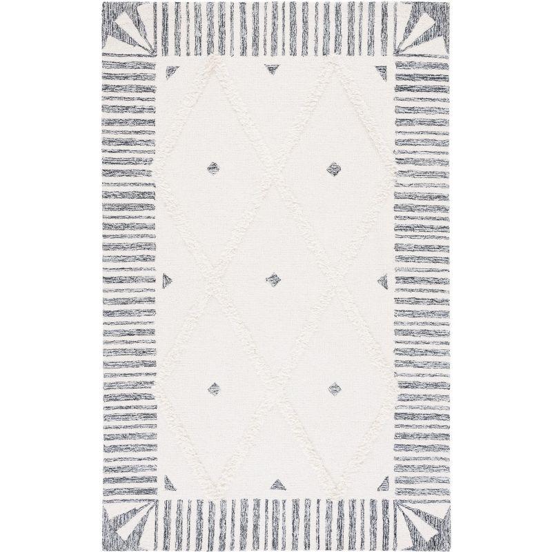Casablanca CSB987 Hand Tufted Indoor Area Rug - Ivory/Black - 4'x6' - Safavieh