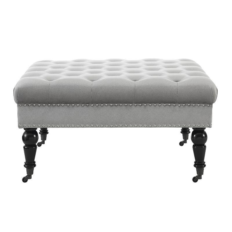 Kelly Clarkson Home Landis 35" Nailhead Trim Tufted Upholstered Ottoman