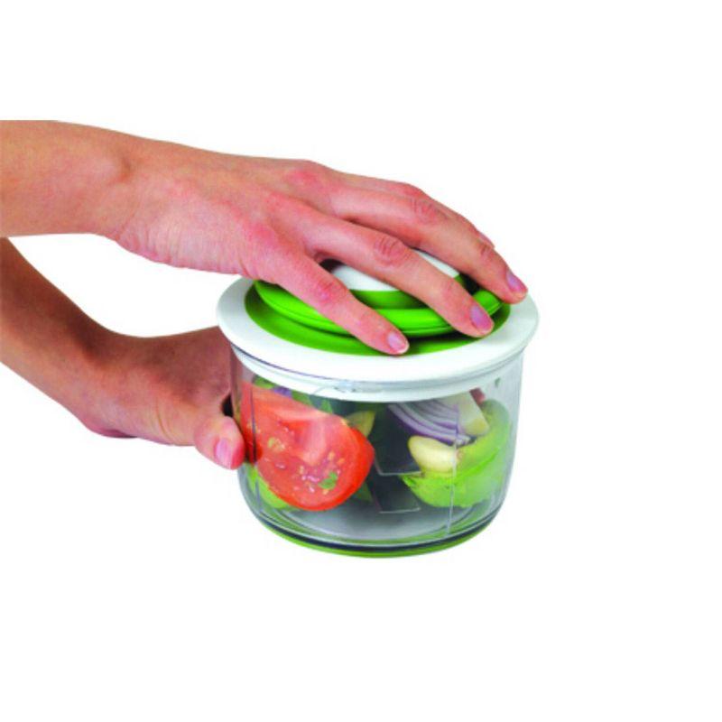 Chef'n Veggie Chopper: Manual Food Chopper, Plastic & Metal, Hand Wash, 1 Blade, Green, 4-Piece Set