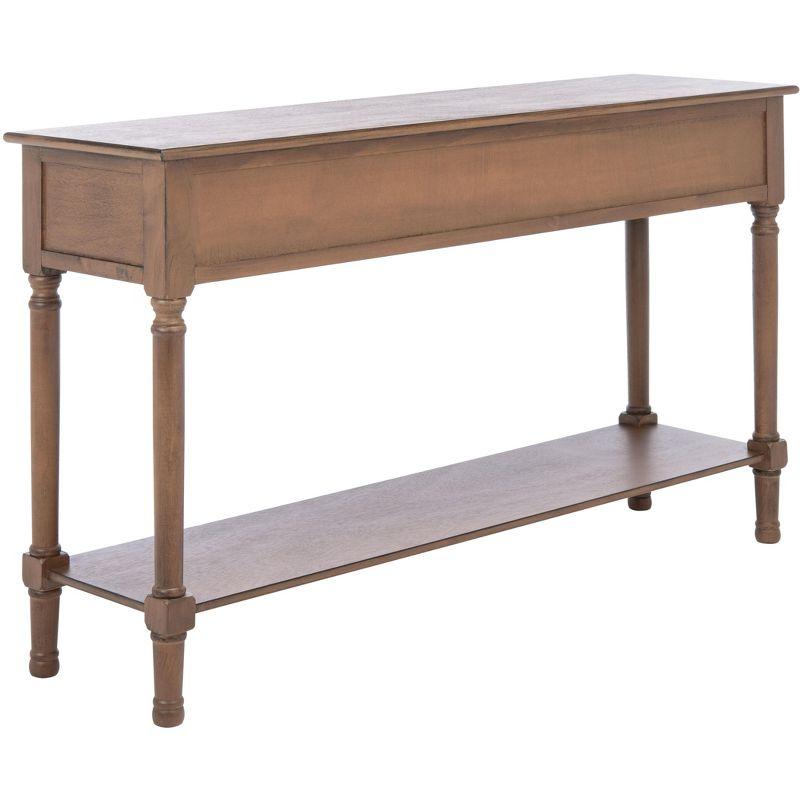 Landers Brown Wood and Metal 3-Drawer Console Table