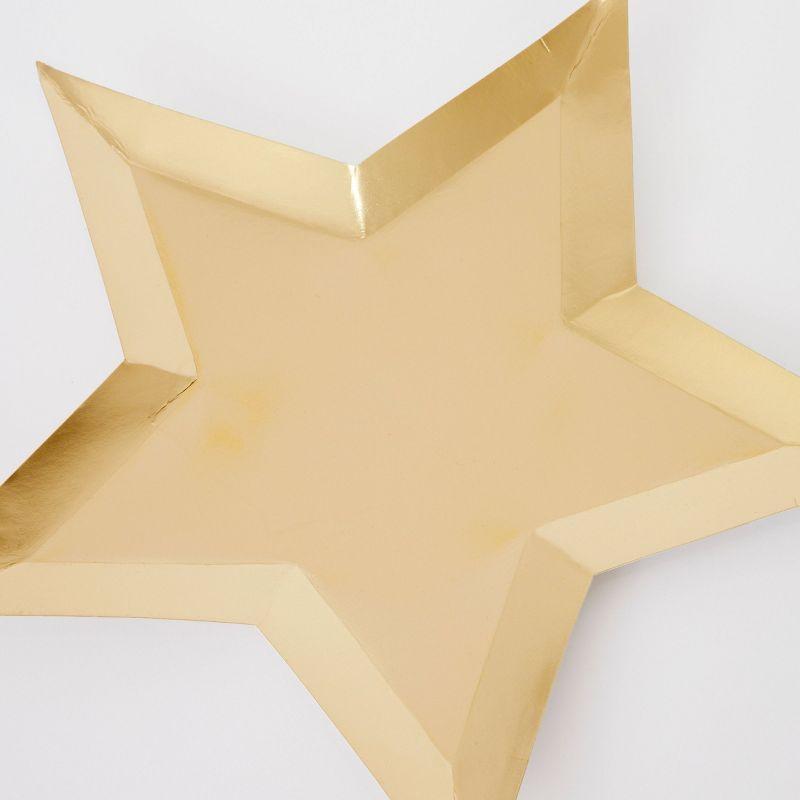 Meri Meri Gold Foil Star Plates (Pack of 8)