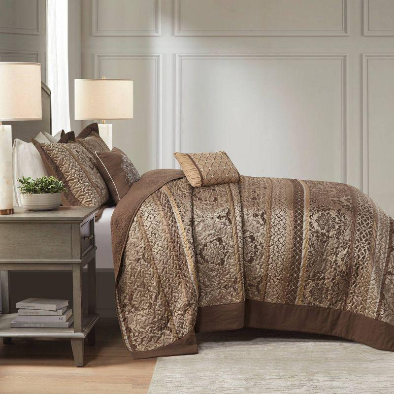 Bellagio 5 Piece Reversible Jacquared Coverlet Set