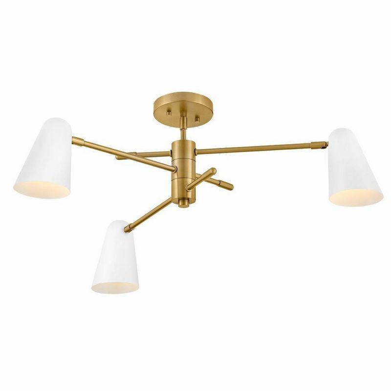 Mancini Chandelier - Brass and White / 30"Dia