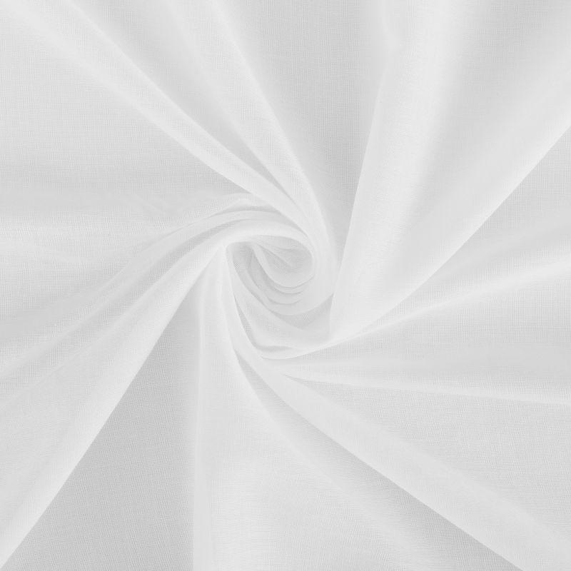50"x84" Archaeo Sheer 100% Cotton Curtain Panel White: Transitional Voile Rod Pocket Indoor Drapery