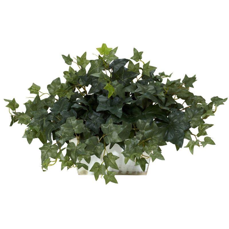 Classic Americana Silk Ivy in Whitewash Planter, 21" Tabletop Arrangement