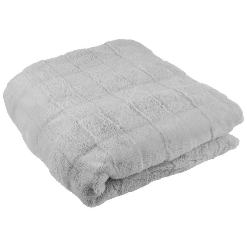 Lavish Home 60x80 Jacquard Faux Fur Blanket