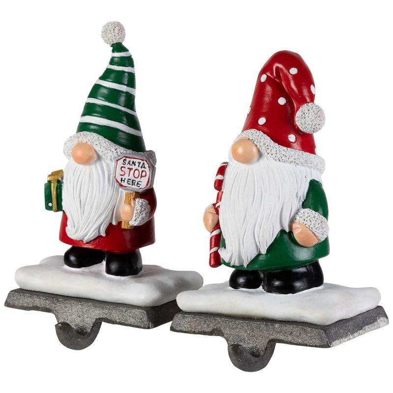 Northlight Santa Gnomes Christmas Stocking Holders - 6.25" - Set of 2