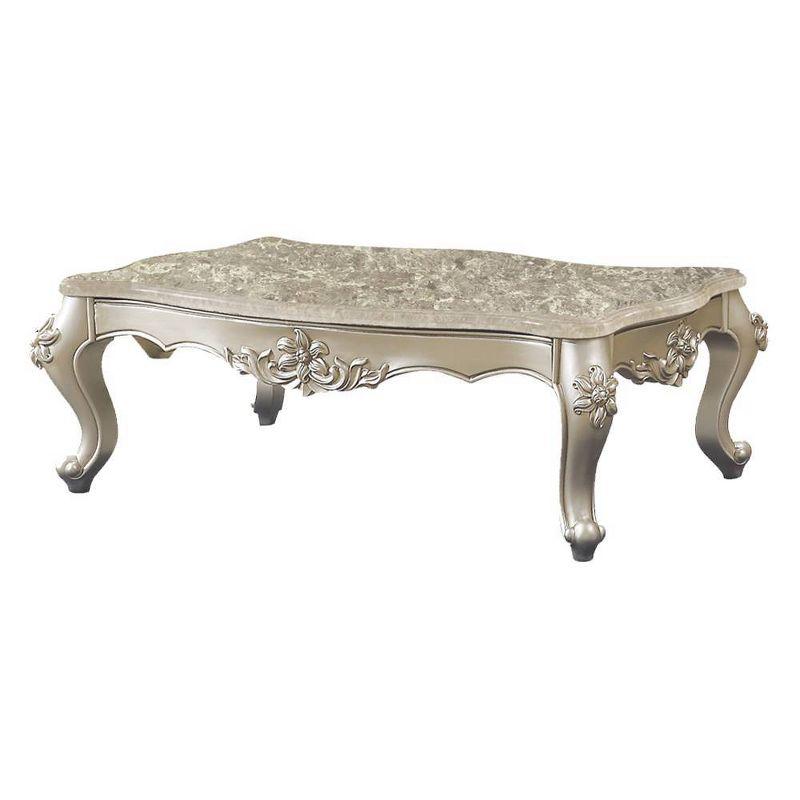 57" Bently Coffee Table Marble Top and Champagne - Acme Furniture