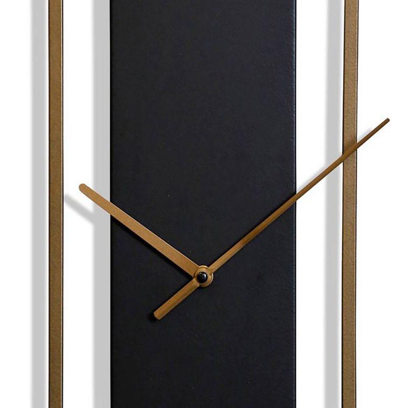 Mid-Century Metal Wall Clock Black - StyleCraft: Iron Analog Display, Indoor Decorative Timepiece