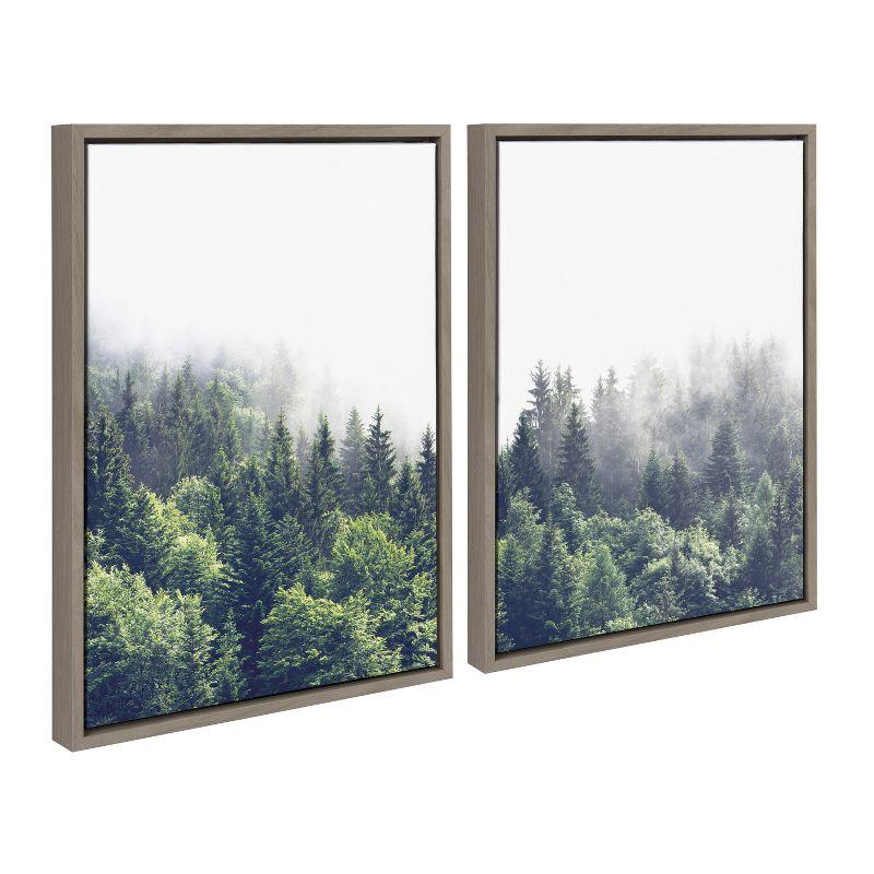 (Set of 2) 18" x 24" Sylvie Foggy Day Framed Canvas Set by Creative Bunch Gray - Kate & Laurel All Things Decor: Wall Art for Living Room