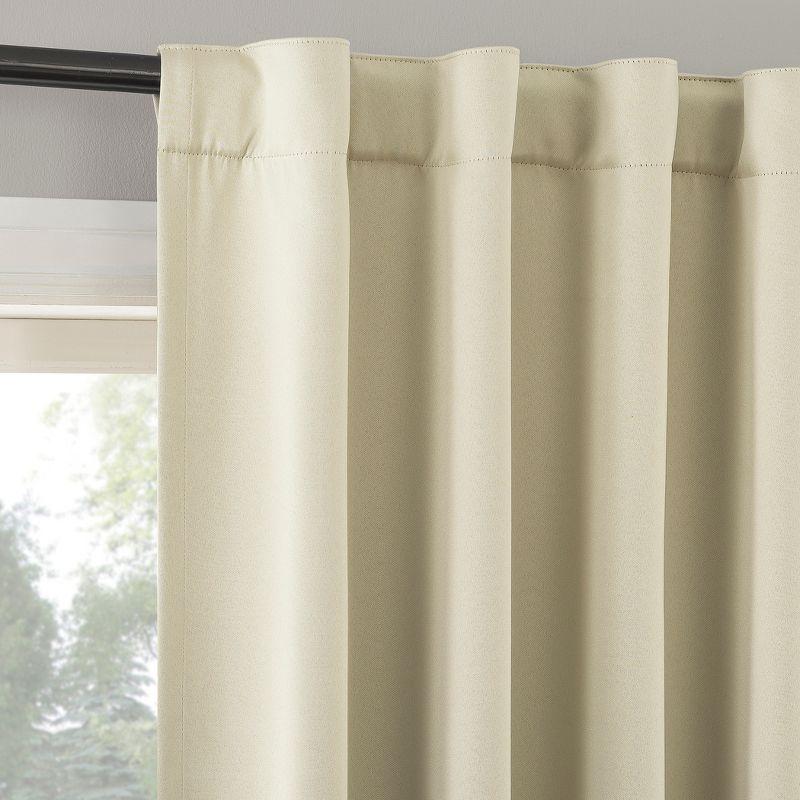 Aria Magnetic Closure Theater Grade 100% Blackout Back Tab Curtain Panel Pair