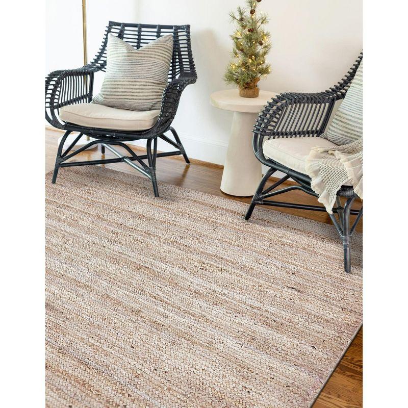 Unique Loom Braided Jute Collection Area Rug - Dhaka (10'  x 14' 1" Rectangle Natural)