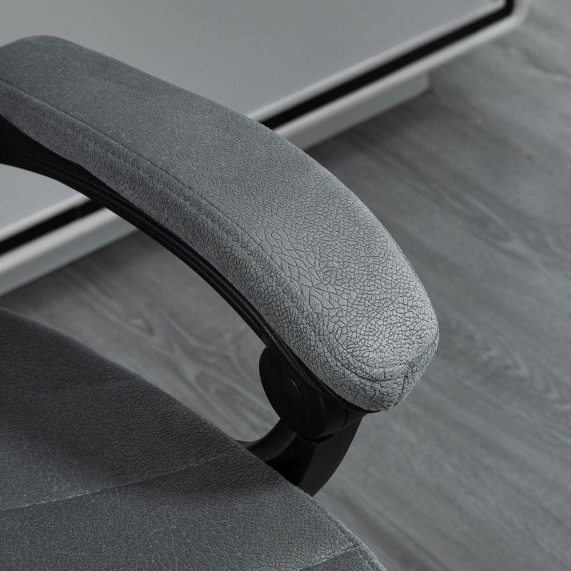 Vinsetto High-Back Ergonomic Office Chair with Footrest, Microfiber Computer Chair with Reclining Function and Armrest, Executive Office Chair, Gray