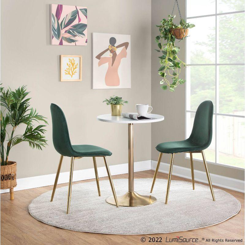 Pebble 24" Bar Height Table Gold/Whites - LumiSource: Modern Round Pedestal, MDF Top, Metal Frame, Seats 2