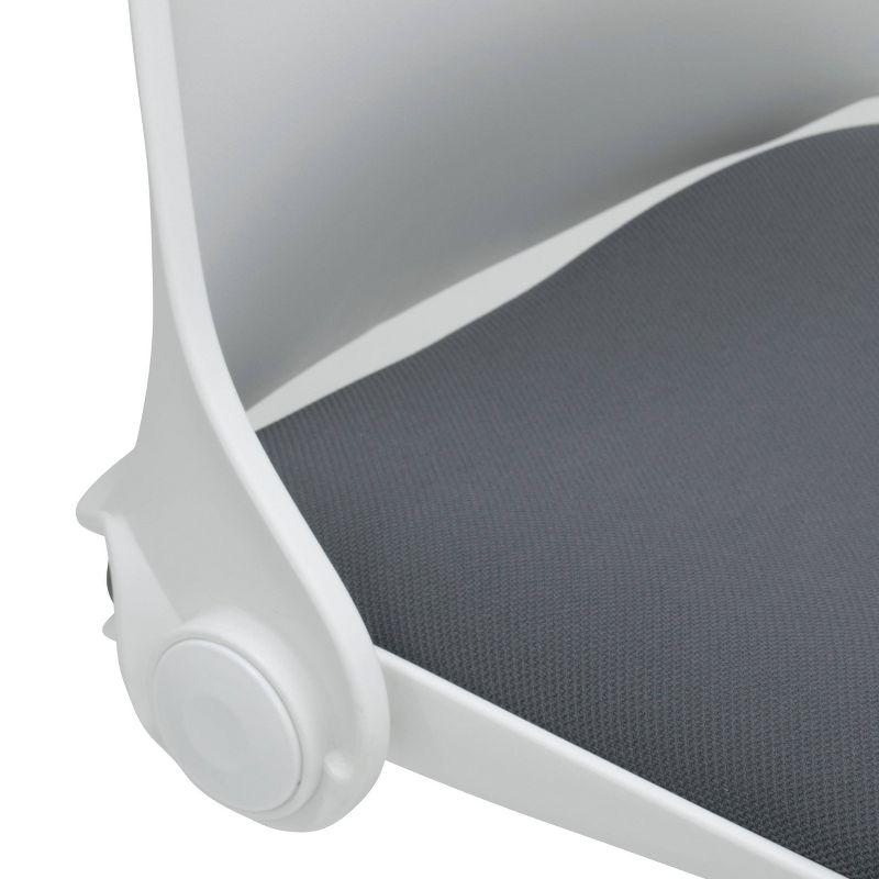 Ergonomic White and Gray Fabric Swivel Task Chair