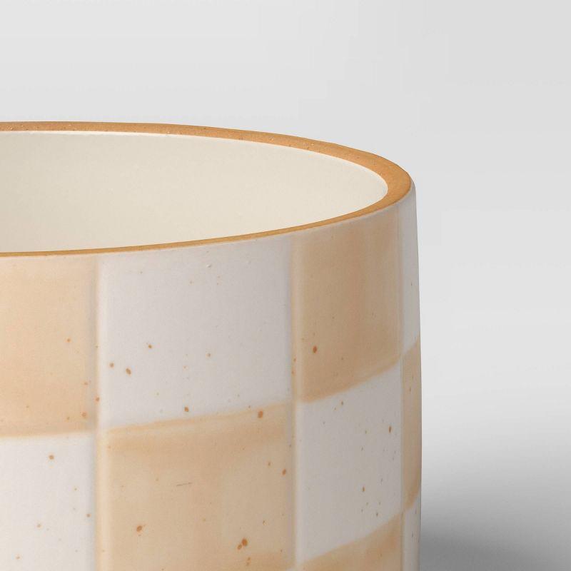 Checker Stoneware Indoor Outdoor Planter Pot Ivory 5.88"x5.88" - Threshold™