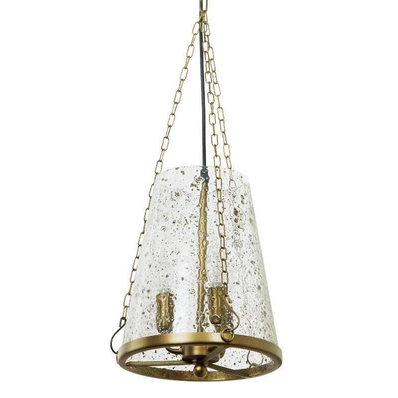 River of Goods 9.75" Agatha Gold Pendant Light: Adjustable Height, UL Listed, 3-Bulb Ceiling Fixture