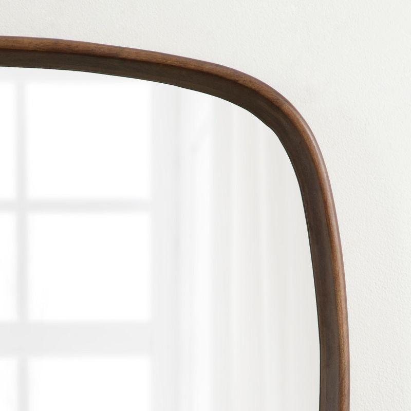 Kate and Laurel Prema Framed Wall Mirror, 26x26, Walnut Brown