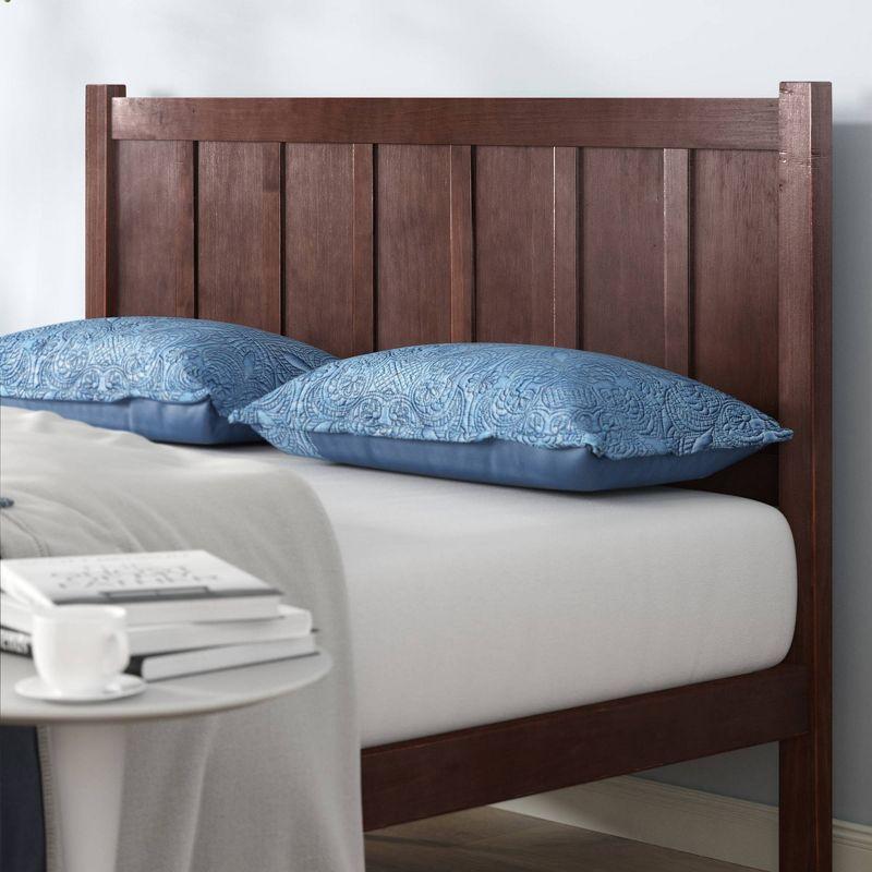 Adrian Queen Pine Wood Platform Bed with Headboard