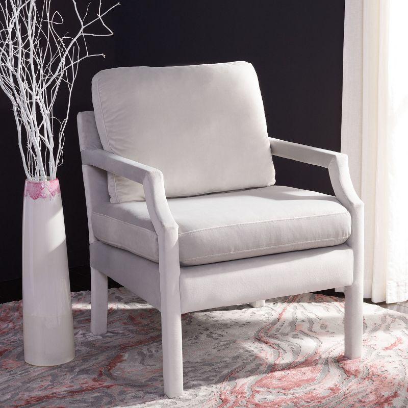 Genoa Upholstered Arm Chair - ACH4510 - Light Grey - Safavieh