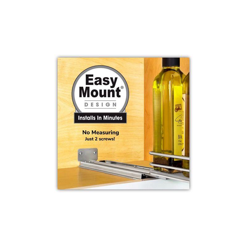 Lynk Professional Slide Out Spice Rack Upper Cabinet Organizer- 4" Wide: Chrome-Plated Kitchen Storage, Pull Out System