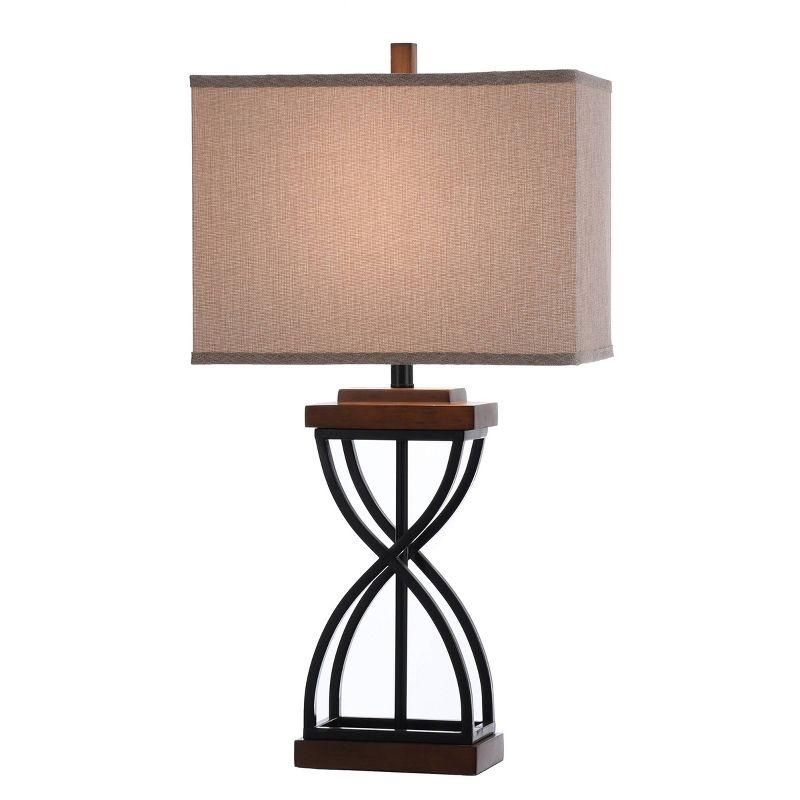 Table Lamp Black Wood Finish - StyleCraft: Beige Shade, No Assembly, UL Listed, 31" Height