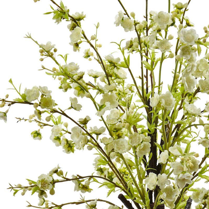 White Cherry Blossom Flower Arrangement in Glass Vase