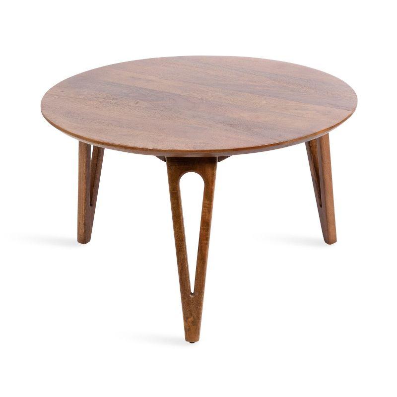 Kate and Laurel Kershaw Round Coffee Table, 30x30x19, Walnut Brown