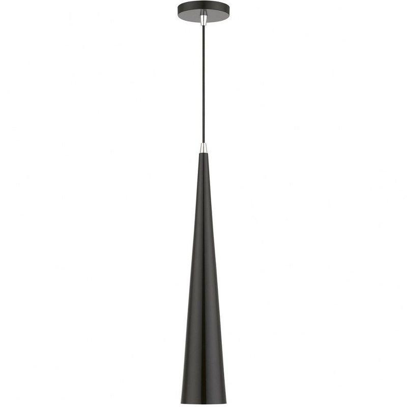 Livex Lighting Andes 1 - Light Pendant in  Shiny Black/Polished Chrome