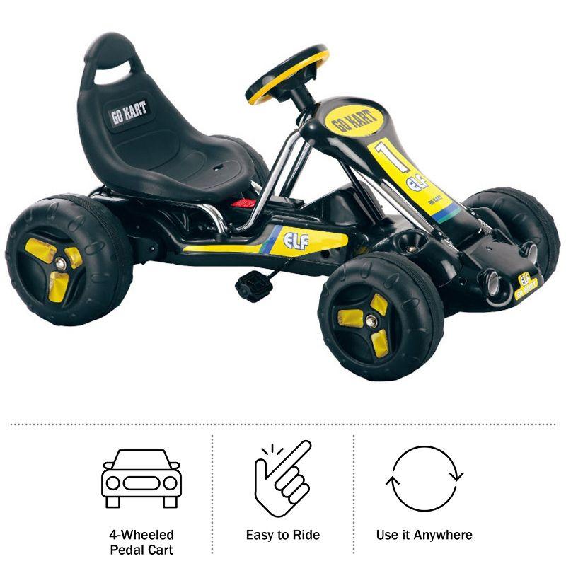 Toy Time Go Kart for Kids - 4-Wheel Pedal Car with Racing Decals - Indoor/Outdoor Ride-On Toy