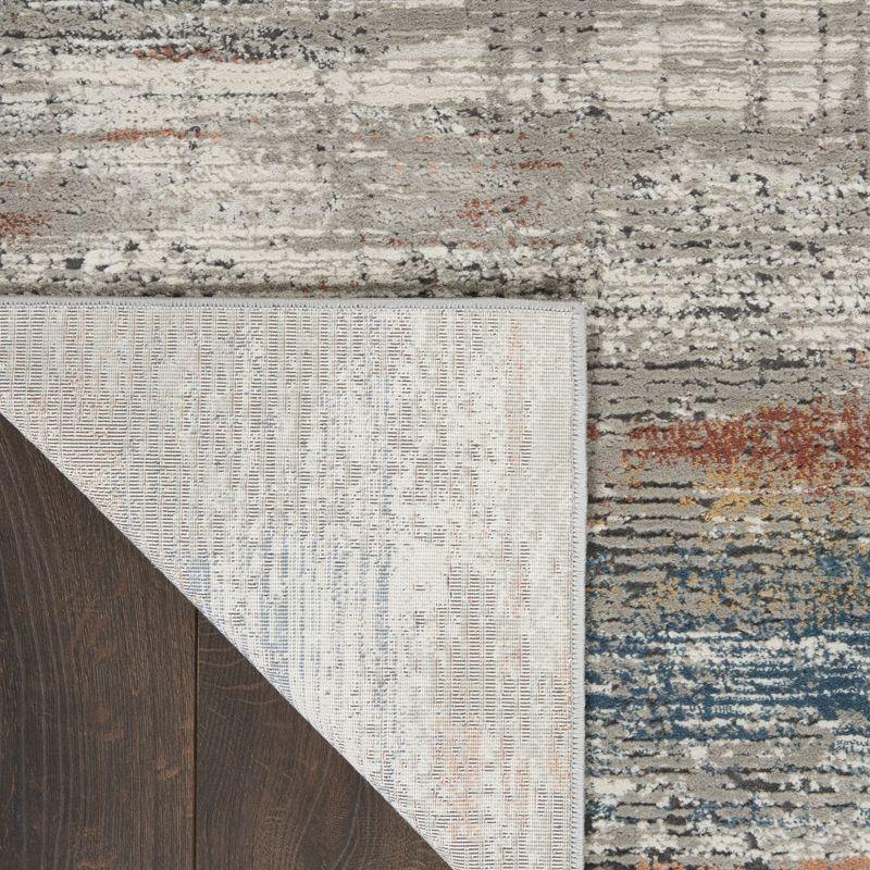 Nourison Rustic Textures Modern Distressed Indoor Area Rug Grey/Multi 2'2" x 7'6"