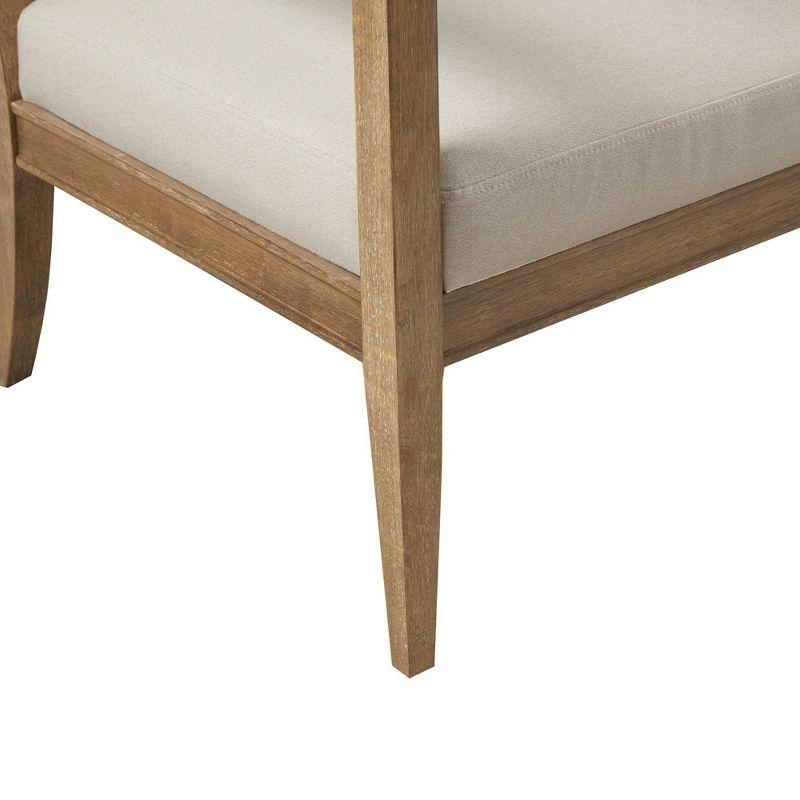 Marlee Upholstered Accent Armchair Ivory: Solid Wood Frame, Transitional Style - Madison Park