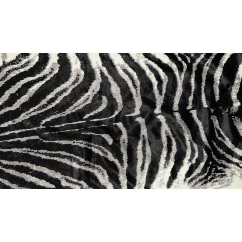 5'3"X7'10" Zebra Loomed Novelty Area Rug Gray - Erin Gates By Momeni: Luxury Animal Print, Indoor Low Pile Rug