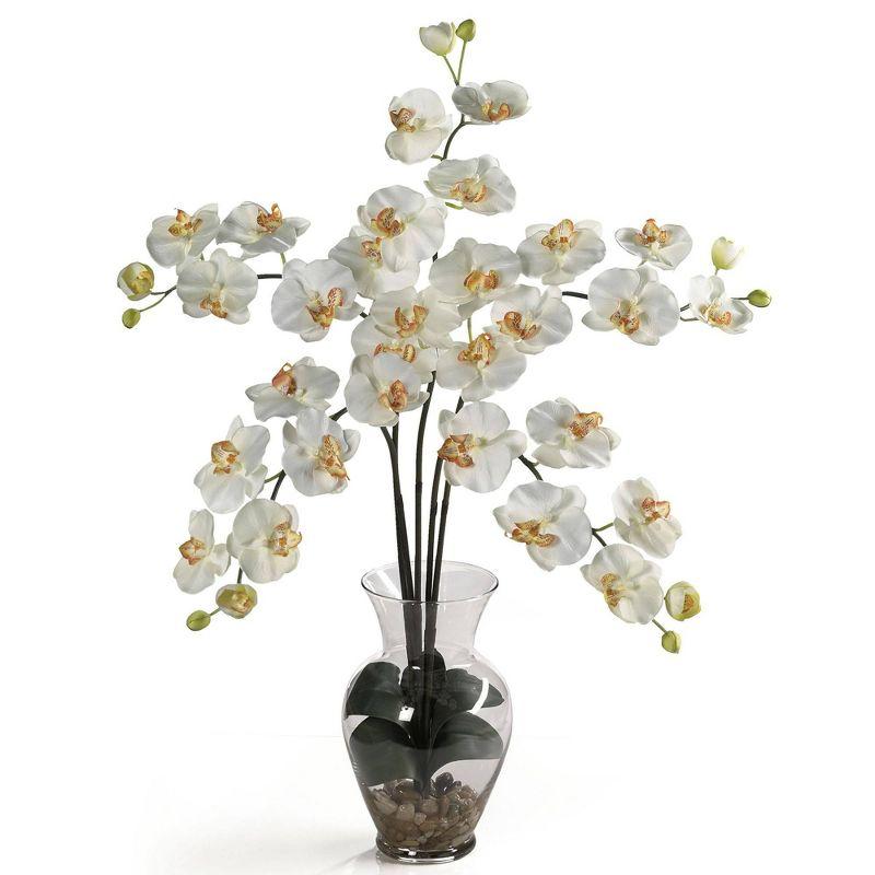 Nearly Natural Phalaenopsis Liquid Illusion Silk Flower Arrangement, Beauty