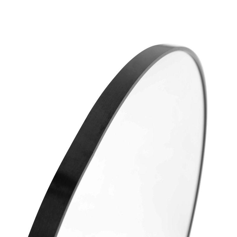 33" Monaco Sleek Black Metal Round Wall Mirror