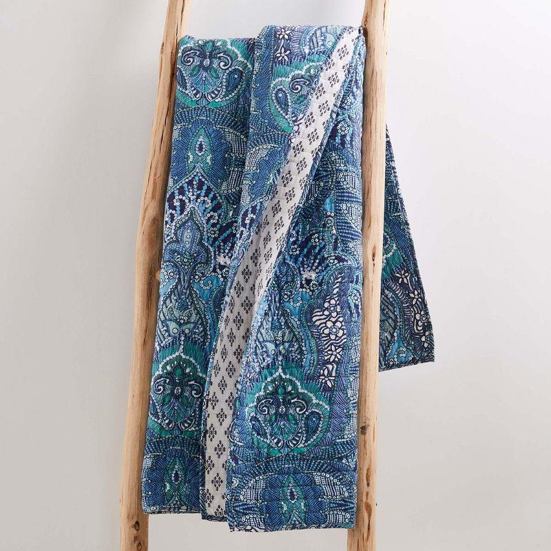 Levtex home Bellamy Teal Quilted Throw