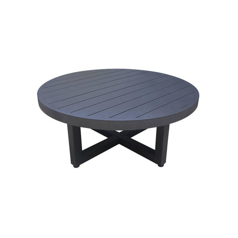 International Concepts 5pc Woven Abaca Rope Outdoor Patio Conversation Furniture Sets: Includes Rockers, Aluminum Frame