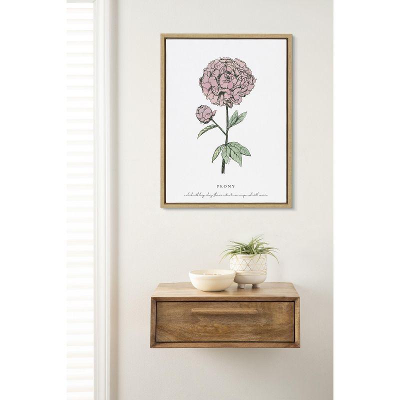 Kate and Laurel Sylvie Garden Peony Framed Canvas by Statement Goods