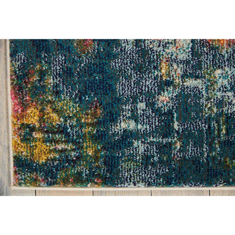 Blue Abstract Tufted Synthetic 5' x 7' Area Rug