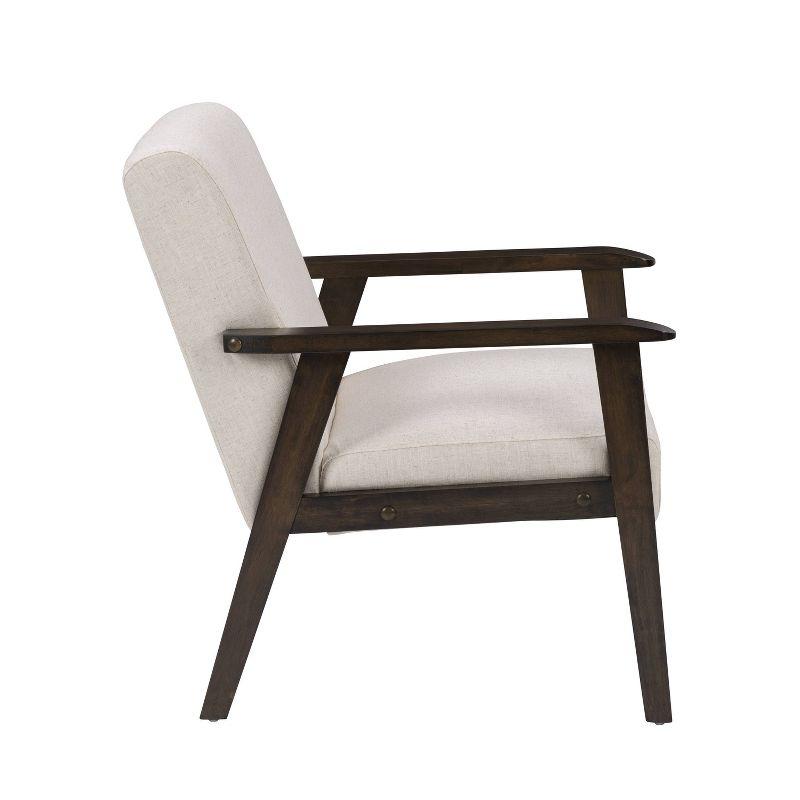 Greyson Beige Wood Mid-Century Modern Accent Chair