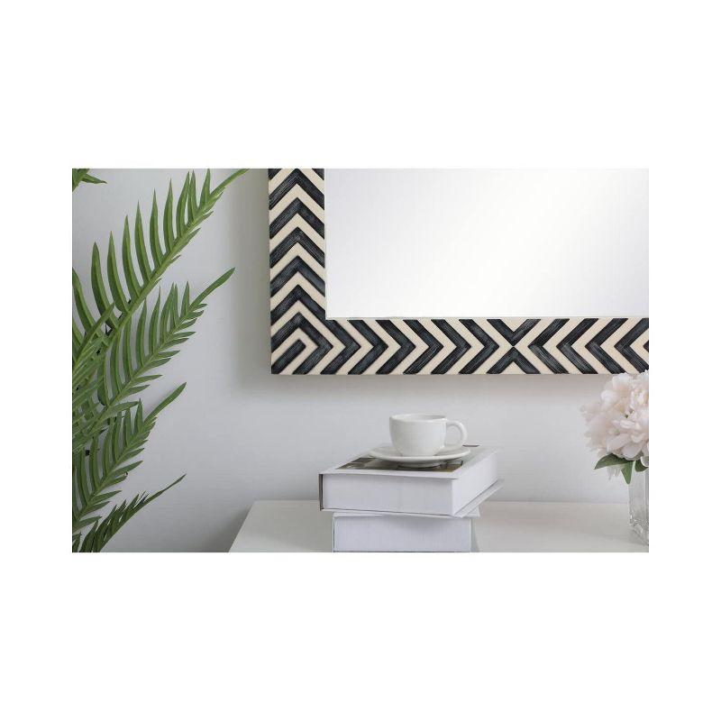 Elegant Lighting Rectangular Mirror 36x27 inch in Chevron