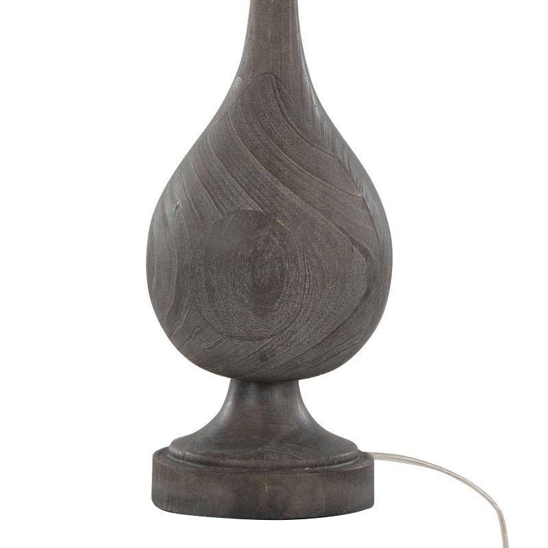 LumiSource (Set of 2) Cipolla Poly 29" Farmhouse Table Lamps Griffin Wood Polyresin Antique Soft Brass and Natural Shade from Grandview Gallery