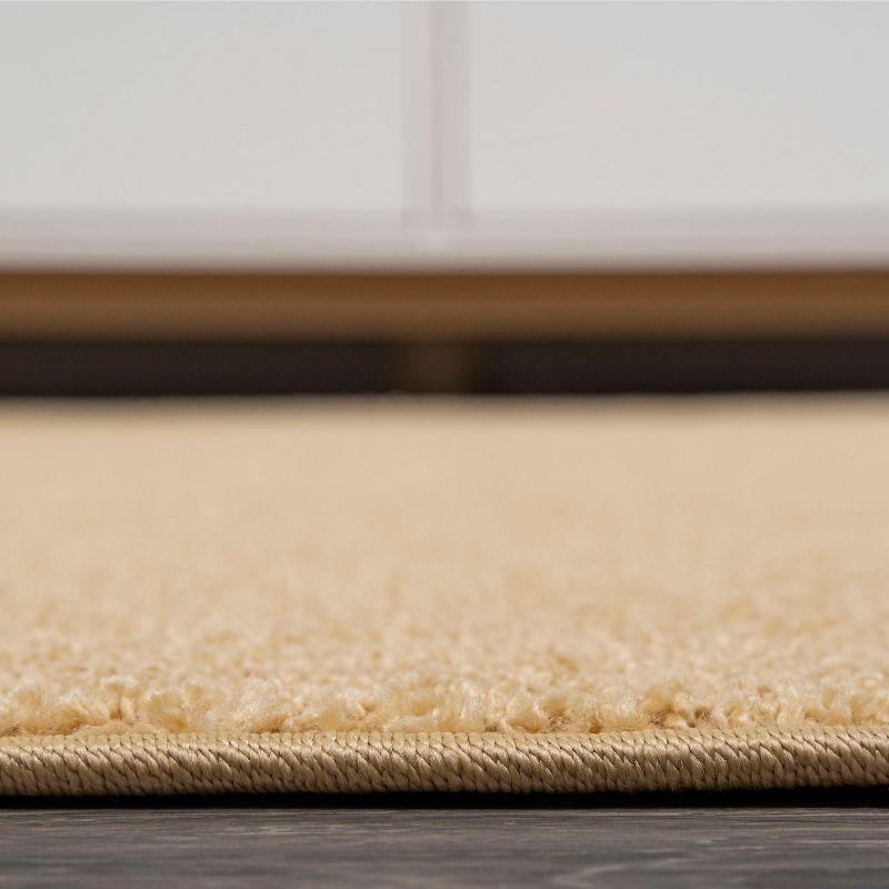 4'x6' Haze Solid Low-Pile Area Rug, Mustard - JONATHAN Y