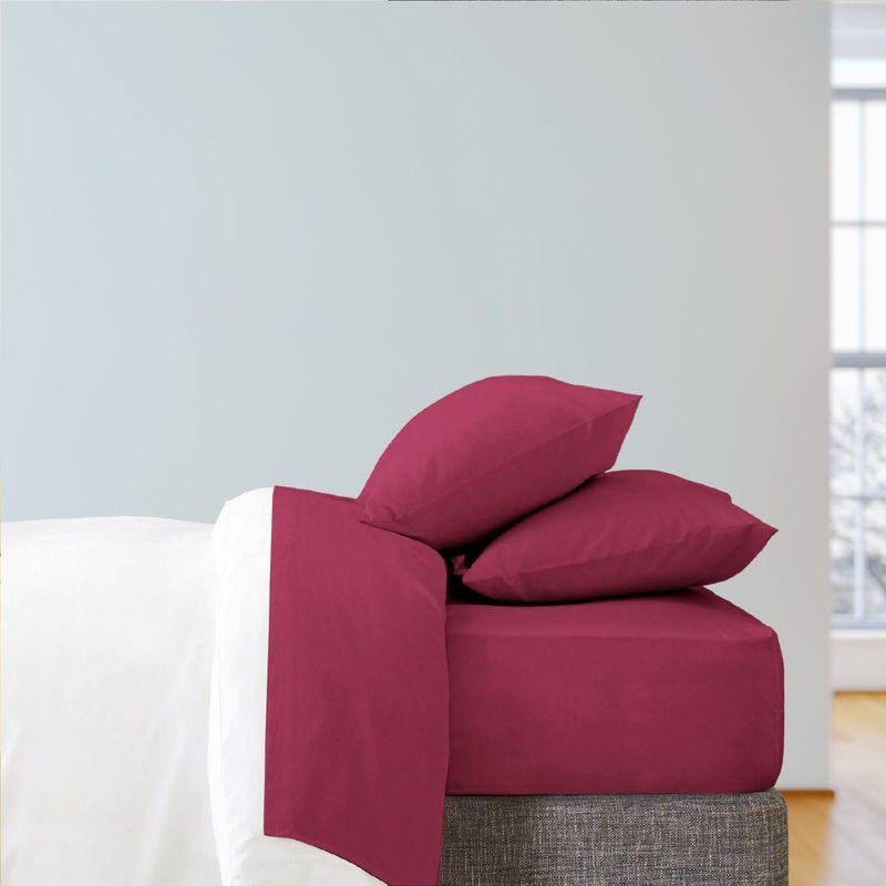 LuxClub 4 PC Burgundy King Silky Soft Cooling Deep Pocket Performance Sheet Set