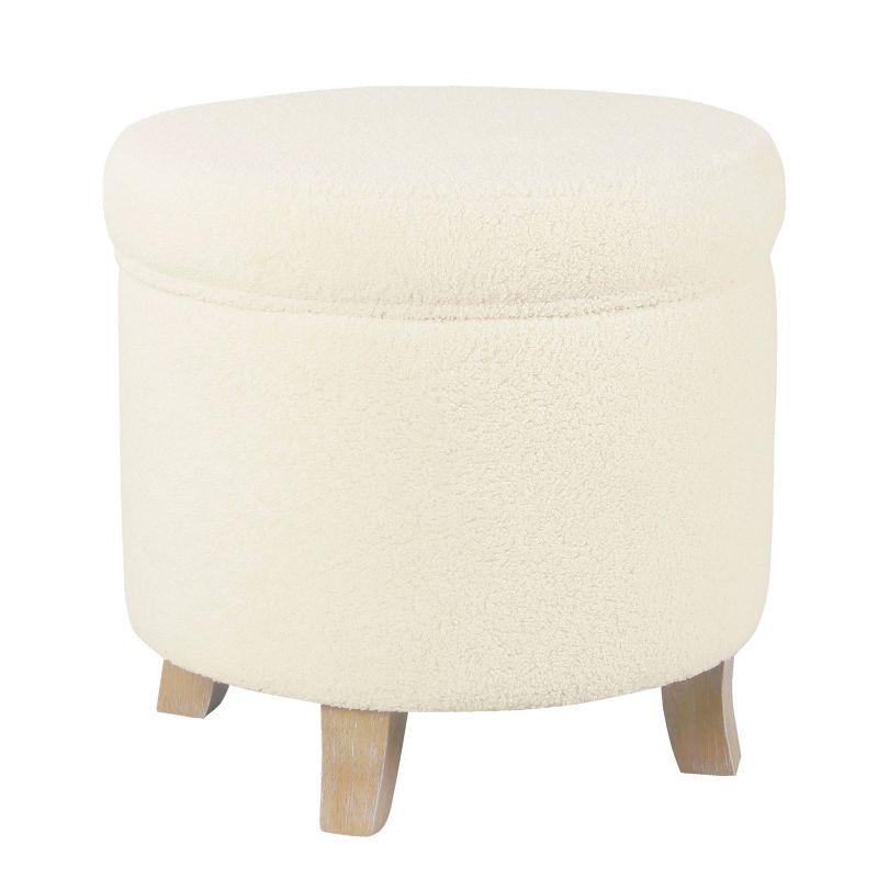 Cole Classics Round Storage Ottoman Flared Wood Leg - HomePop