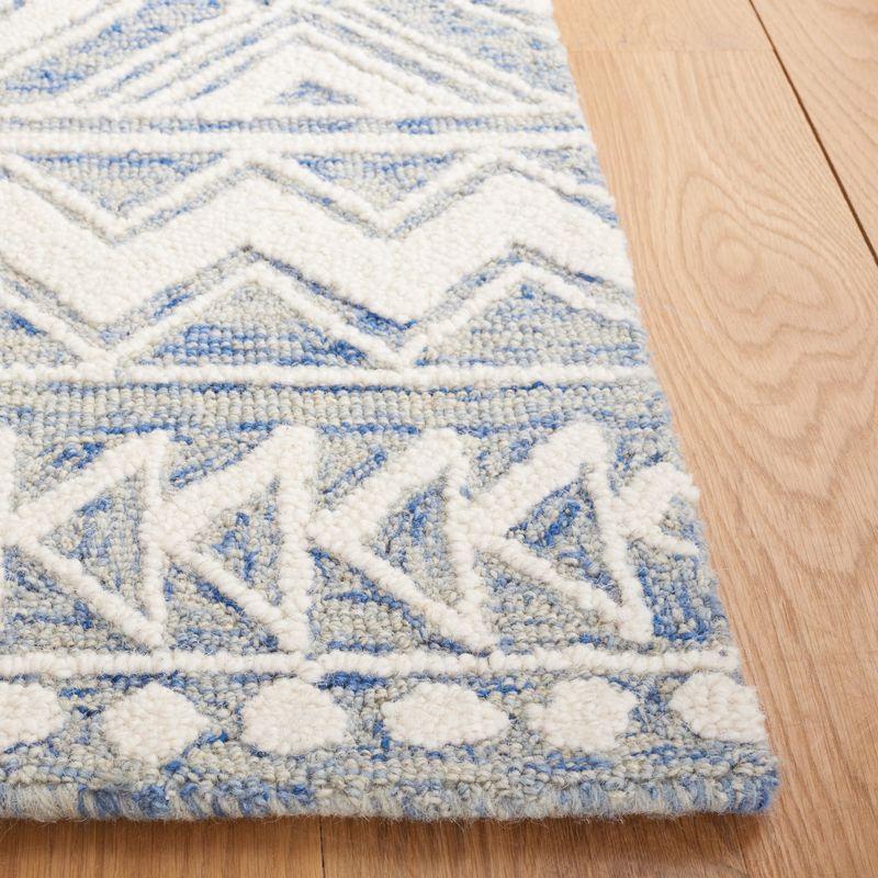 Azure Elegance 6' Square Hand-Tufted Wool Rug