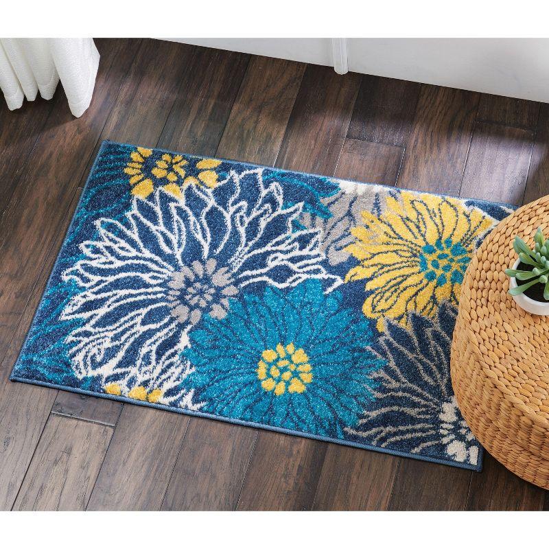 Nourison Passion 1'10" x 2'10" Blue Contemporary Indoor Rug