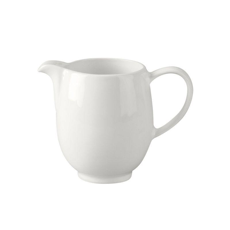 Portmeirion Soho Cream Jug - 6 oz Contemporary White Earthenware Creamer with Handle, Made in the UK, Microwave & Dishwasher Safe